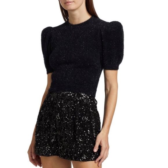 ALICE + OLIVIA Ciara Sparkly Crop Sweater - Picture 5 of 14